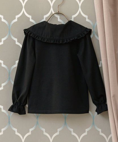 Japanese children's clothing panpantutu black bubble collar shirt 90-150cm girls summer TOPS interview/banquet/performance 