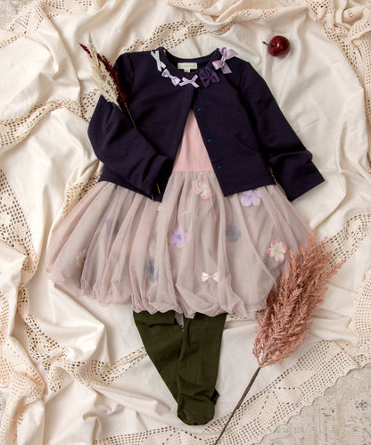 Japanese children's clothing panpantutu floral ribbon bubble dress 80-150cm girls summer dresses 