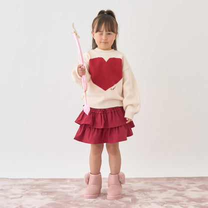 日本童裝 Ly# mine 層疊蛋糕短裙 100-150cm 女童款 冬季 SKIRTS 聖誕紅/新年紅