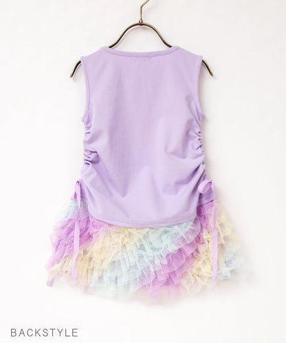 Japanese children's clothing panpantutu vest patchwork yarn tutu dress 80-140cm girls summer dresses 