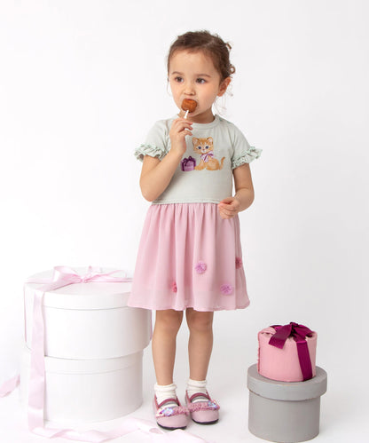 Japanese children's clothing panpantutu ruffled chiffon dress 90-130cm girls summer dresses 