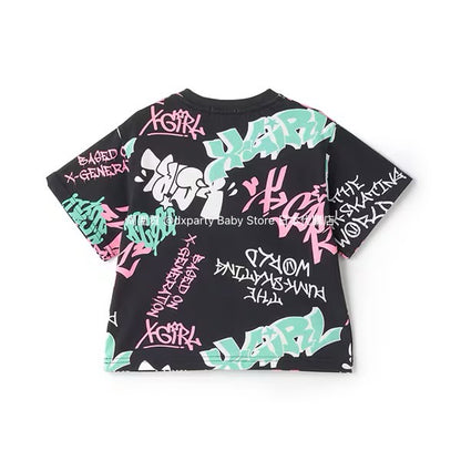日本童裝 X-girl Stages 塗鴉印花上衣 80-140cm 女童款 夏季 TOPS
