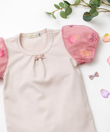 Japanese children's clothing panpantutu puff sleeve top 80-150cm girls summer TOPS 