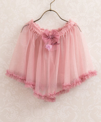 Japanese children's clothing panpantutu 2way chiffon shawl and box skirt 90-130cm girls summer TOPS SKIRTS 