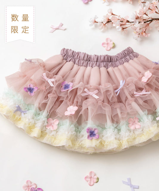 Japanese children's clothing panpantutu cherry blossom cake tutu skirt 90-140cm girls newborn baby summer SKIRTS 