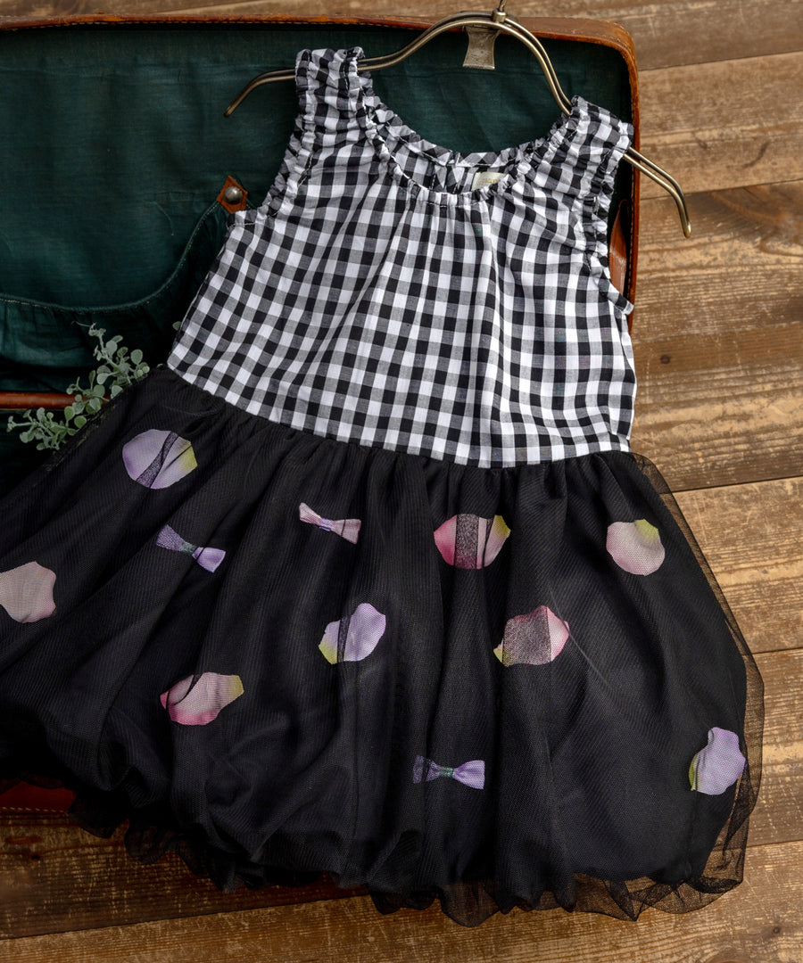 Japanese children's clothing panpantutu floral ribbon bubble dress 80-150cm girls summer dresses 
