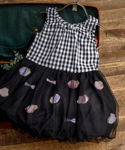 Japanese children's clothing panpantutu floral ribbon bubble dress 80-150cm girls summer dresses 