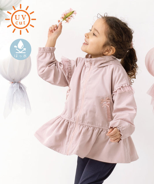 Japanese children's clothing panpantutu UV protection skirt hooded jacket 80-150cm girls summer outerwear 