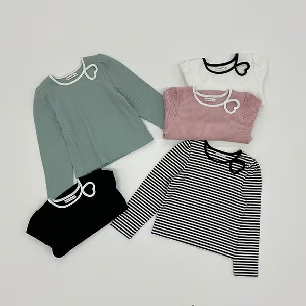 日本童裝 Ly# mine 心形鏤空毛巾布上衣 100-150cm 女童款 秋季 TOPS