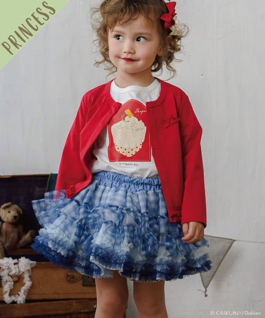 日本童裝 panpantutu 法式格紋藍 tutu裙 70-140cm 女童款 初生嬰兒 夏季 SKIRTS