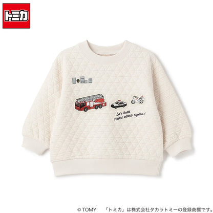 日本童裝 pe#main x TOMICA 絎縫衛衣 80-130cm 男童款 秋季 TOPS