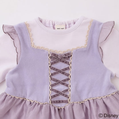 日本童裝 pe#main x Disney Princess 公主印花束腰上衣 90-130cm 女童款 秋季 TOPS