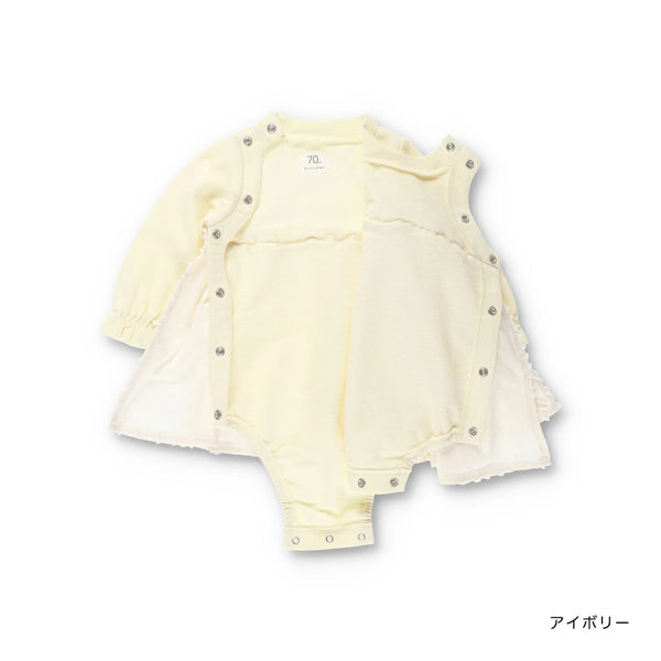 日本童裝 Branshes 提花連衣 70-80cm 女童款 初生嬰兒 秋冬季 TOPS PANTS