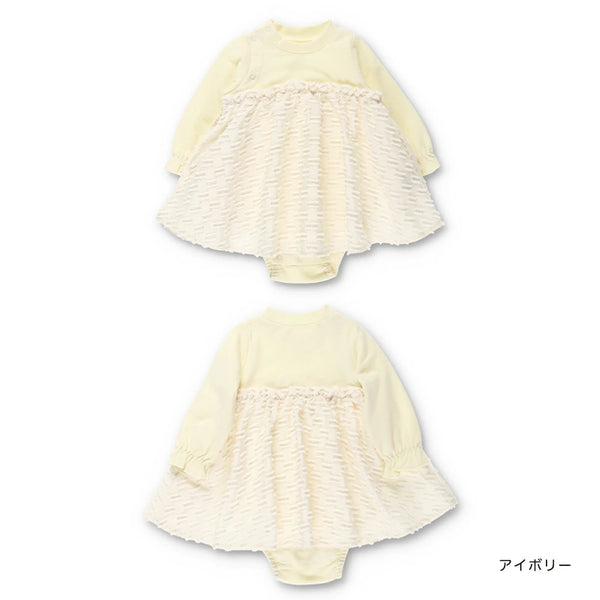 日本童裝 Branshes 提花連衣 70-80cm 女童款 初生嬰兒 秋冬季 TOPS PANTS