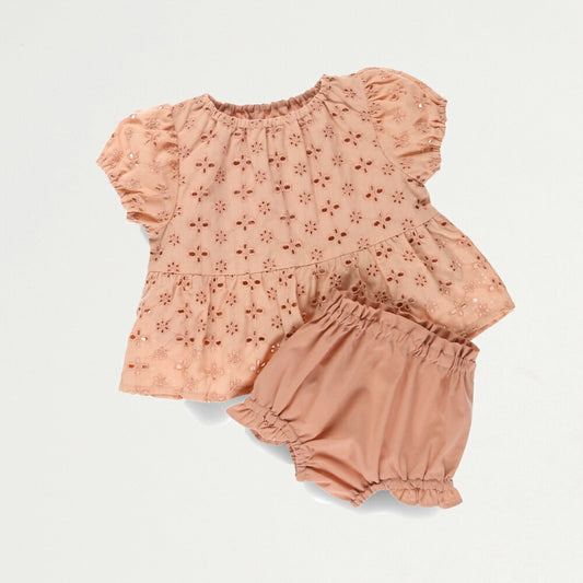 Japanese children's clothing Branches lace top and shorts set 70-80cm girls' newborn baby summer TOPS PANTS 