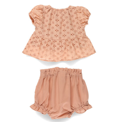 Japanese children's clothing Branches lace top and shorts set 70-80cm girls' newborn baby summer TOPS PANTS 