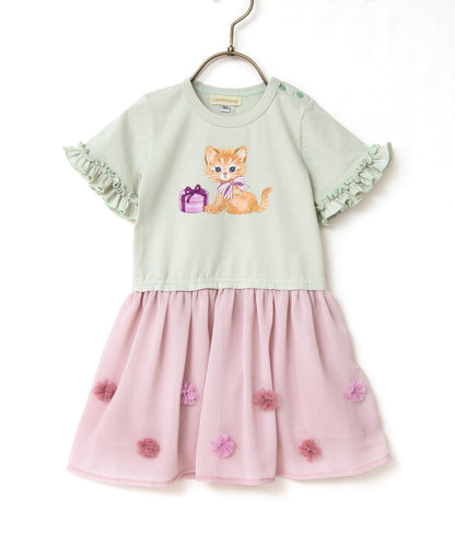 Japanese children's clothing panpantutu ruffled chiffon dress 90-130cm girls summer dresses 