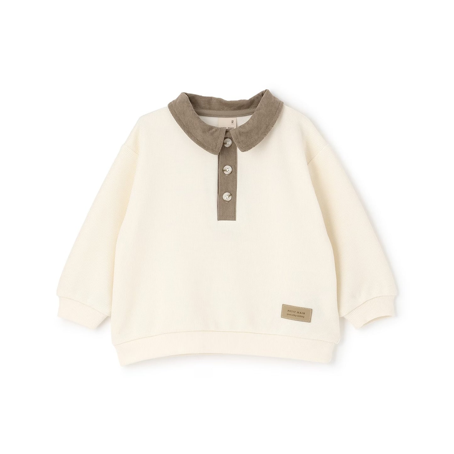 日本童裝 pe#main 抓毛翻領衛衣 90-130cm 男童款 冬季 TOPS