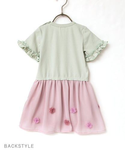 Japanese children's clothing panpantutu ruffled chiffon dress 90-130cm girls summer dresses 
