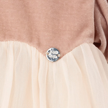 日本童裝 pe#main 泡泡袖雪紡連身裙 80-130cm 女童款 冬季 DRESSES 面試/宴會/表演