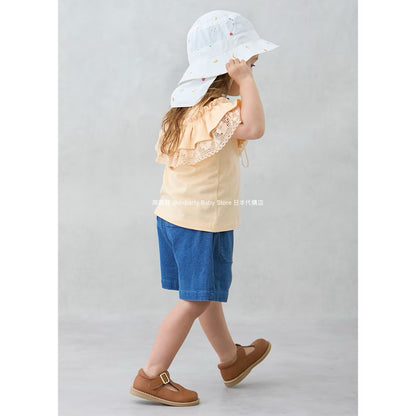 Japanese children's clothing pe#main anti-fouling series casual shorts 80-130cm girls' summer PANTS 
