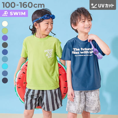 日本童裝 dev!rock 防UV 印花短袖沙灘兩件套裝 100-160cm 男童款 夏季 TOPS PANTS 夏日玩水泳衣特輯