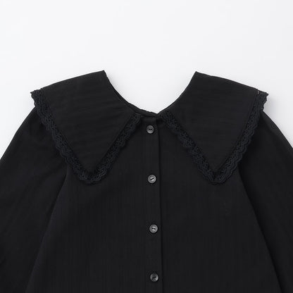 日本童裝 Ly# mine 2Way 前後兩著 荷葉領襯衫 100-140cm 女童款 秋季 TOPS 面試/宴會/表演