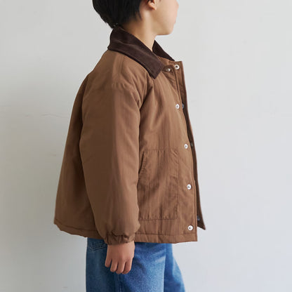 日本童裝 b・R# 燈芯絨領絎縫夾棉外套 100-140cm 男童款 冬季 (適合香港平均溫度、寒冷天氣、溫度低天氣）OUTERWEAR 【日本預售：2026年9月中旬】