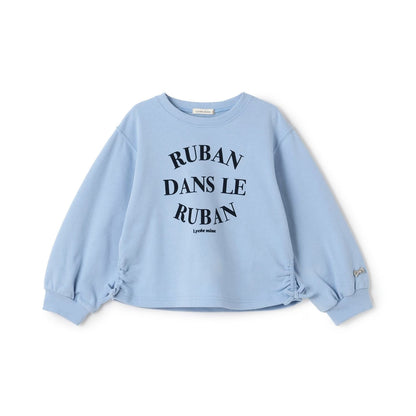 日本童裝 Ly# mine 側邊褶皺印花衛衣 100-150cm 女童款 冬季 TOPS