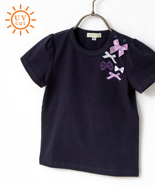 Japanese children's clothing panpantutu UV protection bow top 80-150cm girls summer TOPS 