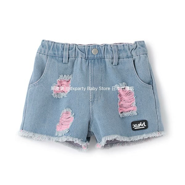 Japanese children's clothing X-girl Stages tassel shorts 90-140cm girls summer PANTS 
