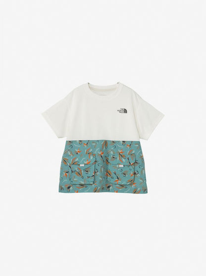 Japanese children's clothing TNF anti-static care workwear pocket top 130-160cm boys/girls summer TOPS 