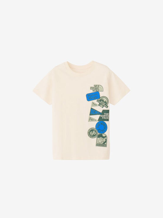 Japanese children's clothing TNF organic cotton luminous pattern top 130-160cm boys/girls summer TOPS 