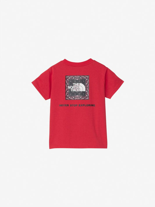 Japanese children's clothing TNF UV protection parent-child square scarf logo print top 100-120cm boys/girls summer TOPS 