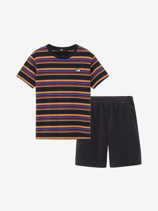 Japanese TNF UV-blocking, quick-drying sportswear for kids (2-piece set, 130-160cm) for boys and girls (Summer TOPS PANTS) 