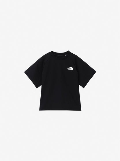Japanese children's clothing TNF waterproof series high-stretch static care fine logo print top 130-160cm boys/girls summer TOPS 