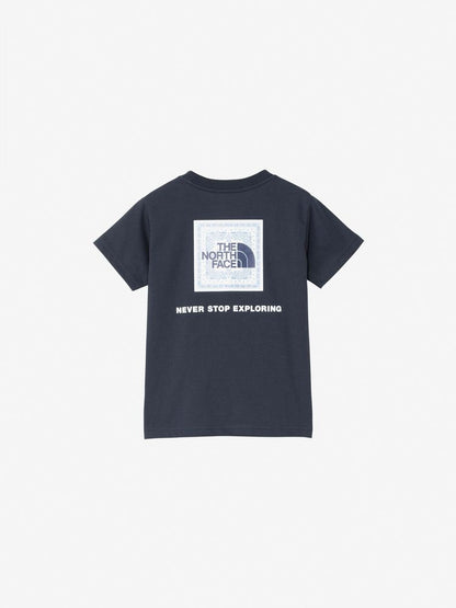 Japanese children's clothing TNF UV protection parent-child square scarf logo print top 100-120cm boys/girls summer TOPS 