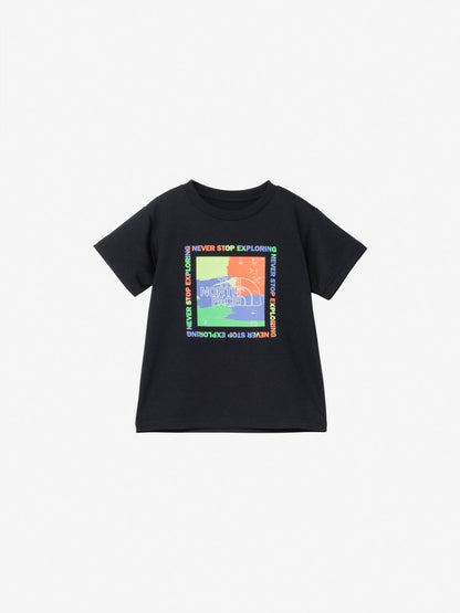 Japanese TNF UV-blocking, quick-drying, colorful logo tops (100-120cm) for boys and girls (summer TOPS) 
