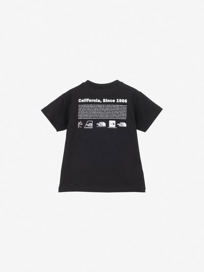 Japanese TNF UV Protection Parent-Child Historical Logo Print Tops (100-120cm) for Boys/Girls Summer 