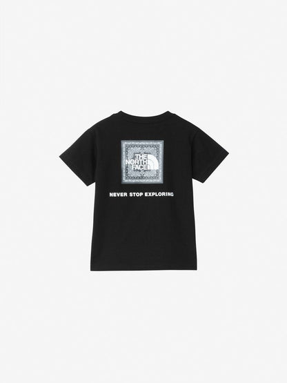Japanese children's clothing TNF UV protection parent-child square scarf logo print top 100-120cm boys/girls summer TOPS 
