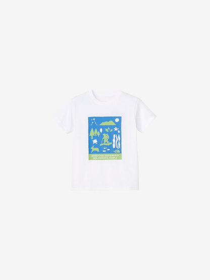 Japanese children's clothing TNF UV protection Hokkaido Shari Town printed top 130-160cm boys/girls summer TOPS 