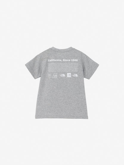 Japanese TNF UV Protection Parent-Child Historical Logo Print Tops (100-120cm) for Boys/Girls Summer 