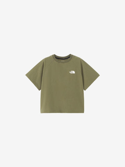 Japanese children's clothing TNF waterproof series high-stretch static care fine logo print top 130-160cm boys/girls summer TOPS 
