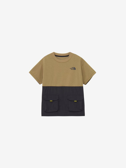 Japanese children's clothing TNF anti-static care workwear pocket top 130-160cm boys/girls summer TOPS 