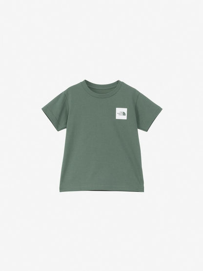 Japanese children's TNF UV protection organic cotton small square logo top 100-120cm boys/girls summer TOPS 