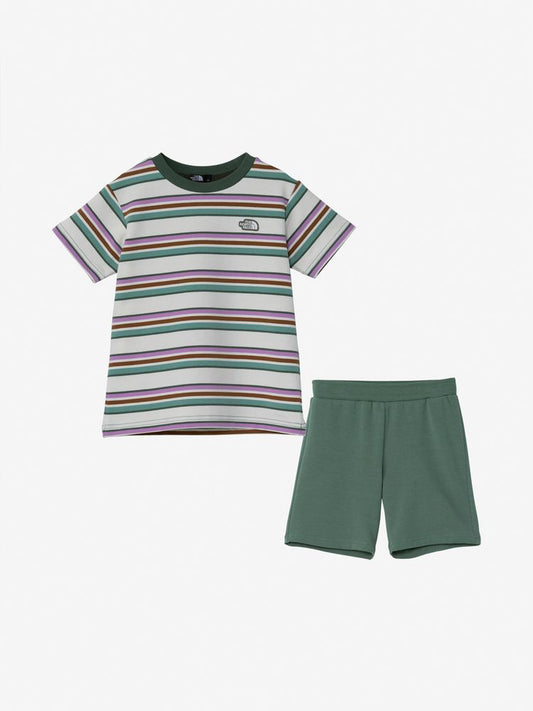 Japanese TNF UV-blocking, quick-drying sportswear for boys and girls (2-piece set, 100-120cm) (Summer TOPS PANTS) 