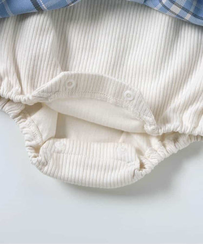 日本童裝 apres les cours 格仔連衣 70-80cm 女童款 冬季 Jumpsuit 聖誕紅/新年紅