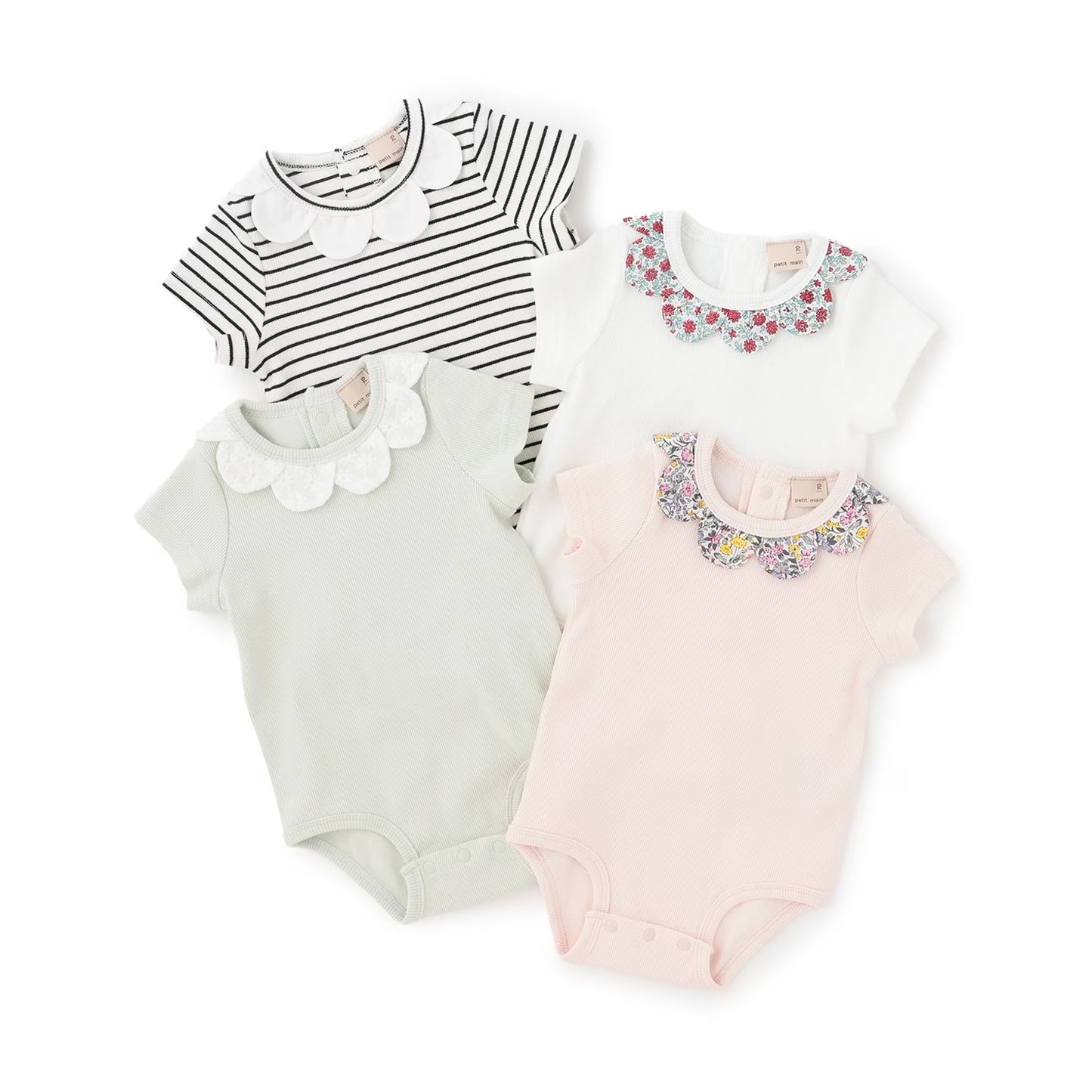 日本童裝 pe#main 碎花領連衣70-80cm 女童款 初生嬰兒 夏季 Jumpsuit