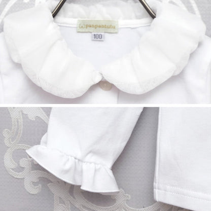Japanese children's clothing panpantutu bubble collar shirt 90-150cm girls summer TOPS interview / banquet / performance 