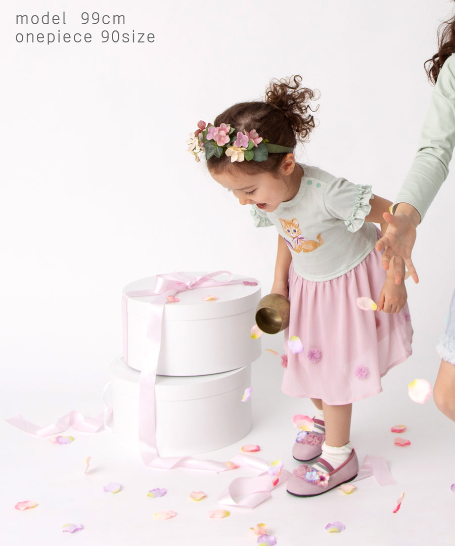 Japanese children's clothing panpantutu ruffled chiffon dress 90-130cm girls summer dresses 